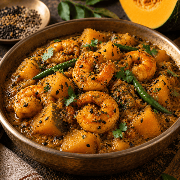 Panch Phoron Chingri with Pumpkin