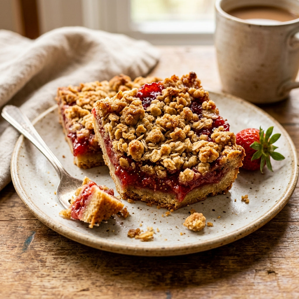 Asha's Strawberry Cardamom Crumble Bars